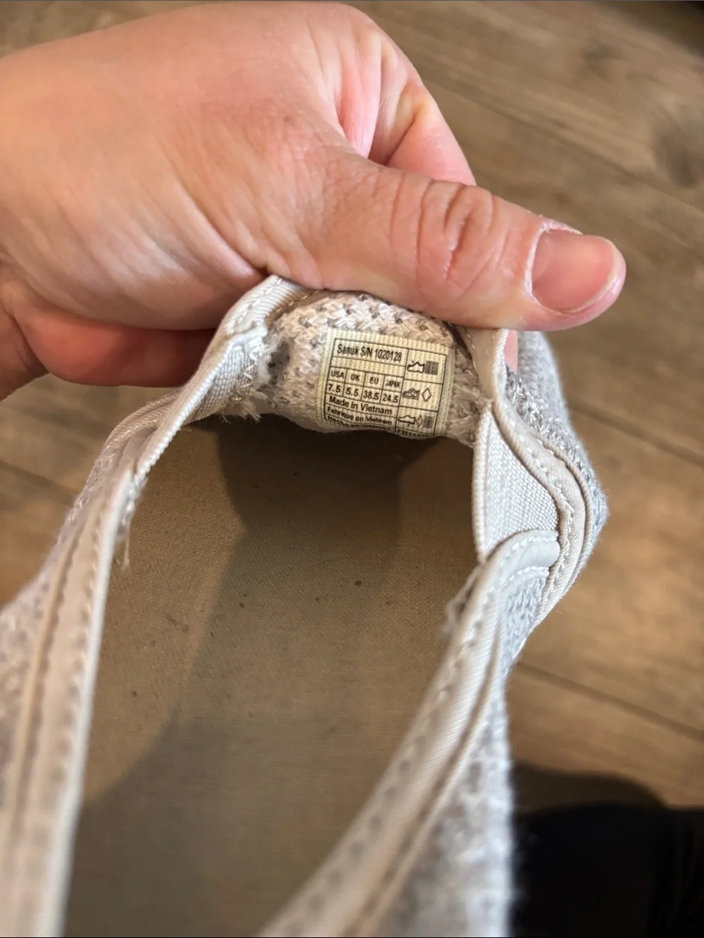 Sanuk Women's Slip-On Knit Sneakers - Light Beige - Picture 7 of 8
